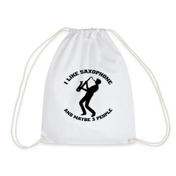 Saxophone Saxophonist Instrument Saxophone Music - Drawstring Bag - white - Front