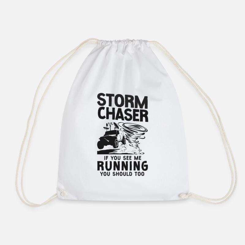Storm Chaser Hurricane Meteorology - Drawstring Bag - white