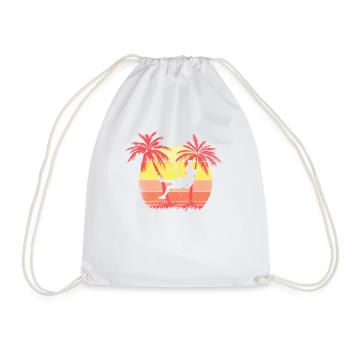 Zipline Mountain Climbing Summer Sunset 80s Palm - Turnbeutel - Weiß - Vorne