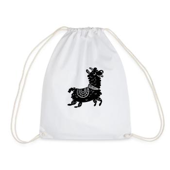 süßes Lama Alpaca - Turnbeutel - Weiß - Vorne