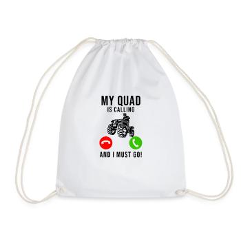 Quad Quad Riders Quad Ride ATV - Drawstring Bag - white - Front