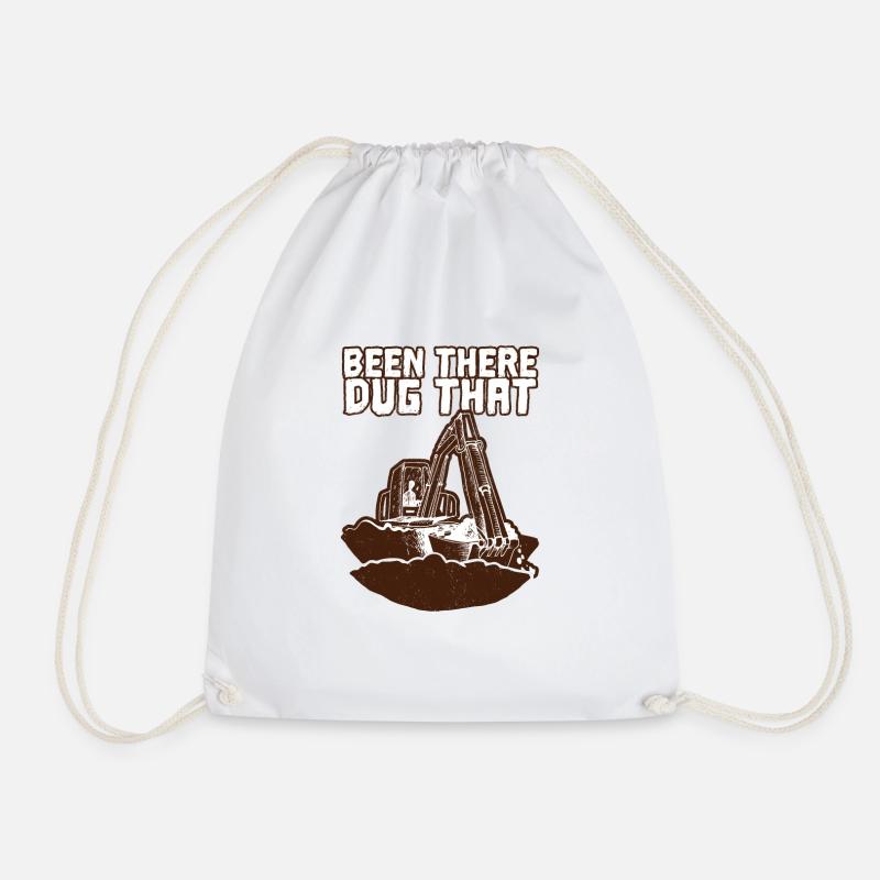 Construction Trucks Forklift Operator Truck Driver - Drawstring Bag - white