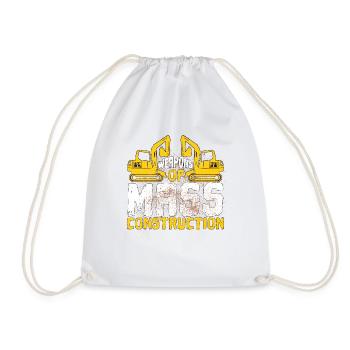 Construction Trucks Forklift Operator Truck Driver - Drawstring Bag - white - Front