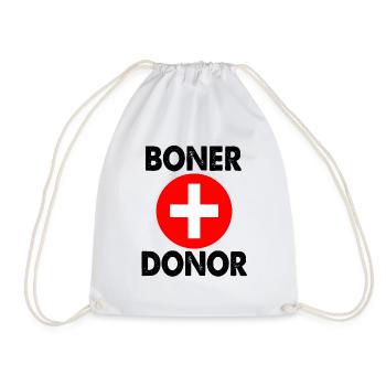 Boner Donor Men's Fraternity - Drawstring Bag - white - Front