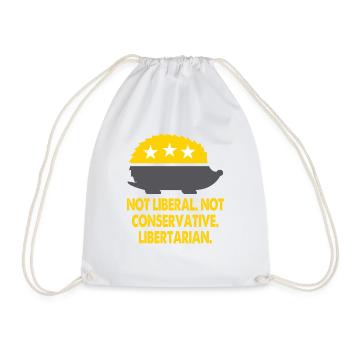 Not Liberal Not Conservative Libertarian - Drawstring Bag - white - Front