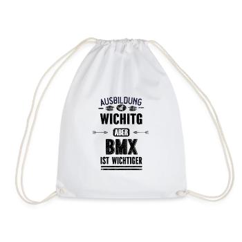 Lustiges Geschenk Design BMX Sport Ball - Turnbeutel - Weiß - Vorne