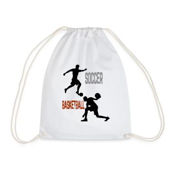 Soccer, Basketball, - Turnbeutel - Weiß - Vorne