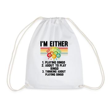 Humorous Lottery Gambling Pasttime Leisure - Drawstring Bag - white - Front
