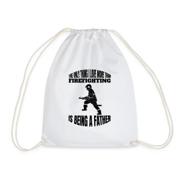 Fire Brigade Dad Gift Papa Firefighter Father - Drawstring Bag - white - Front