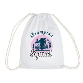 Camp Squad Adventure Vacation Glamp Go Camping - Drawstring Bag - white - Front