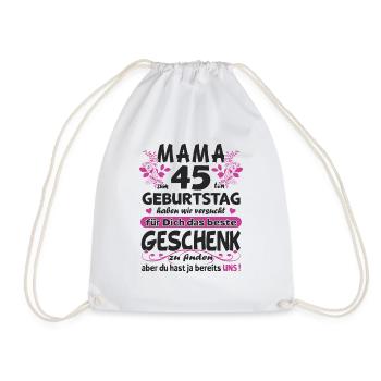 45. Geburtstag Sprüche lustig Frauen - Turnbeutel - Weiß - Vorne