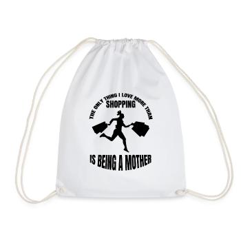 Shopping Mother Fashion Ladies Woman Saying Shopping - Drawstring Bag - white - Front