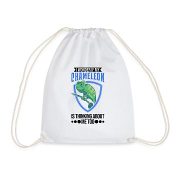 Chameleon Gift Chameleon - Drawstring Bag - white - Front