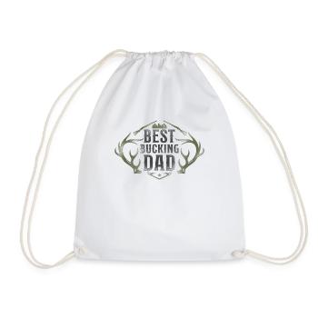 Buck Deer Hunting Hunter Father - Drawstring Bag - white - Front