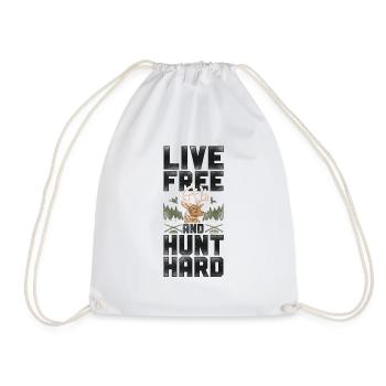 Buck Deer Hunting Hunter Vintage - Drawstring Bag - white - Front