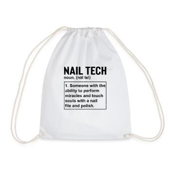 Humorous Manicurist Beautician Cosmetician - Drawstring Bag - white - Front