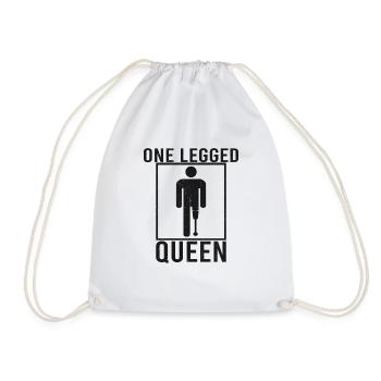Handicapped Wheelchair Cyborg Leg Arm Amputee - Drawstring Bag - white - Front