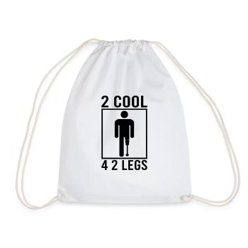 Handicapped Wheelchair Cyborg Leg Arm Amputee - Drawstring Bag - white - Front