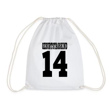 14 Jahre 14. Geburtstag Geschenkidee Trikot coole - Turnbeutel - Weiß - Vorne