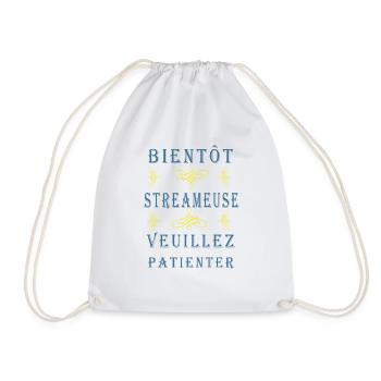 Tshirt femme Bientôt Streameuse veuillez patienter - Sac de sport léger - blanc - Devant