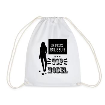 Tshirt femme Je peux pas je suis Top model - Sac de sport léger - blanc - Devant