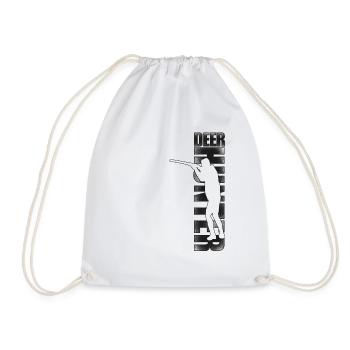 Buck Deer Hunting Hunter Vintage - Drawstring Bag - white - Front