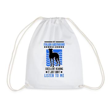 Italian greyhound Italian wind chime - Drawstring Bag - white - Front