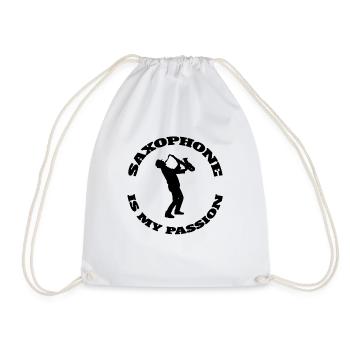Saxophone Saxophonist Instrument Saxophone Music - Drawstring Bag - white - Front