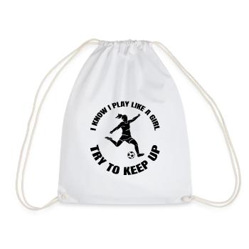 Football Girl Football Coach Football Player Woman - Drawstring Bag - white - Front