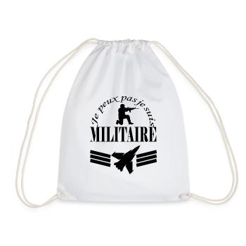 Tshirt femme Je peux pas je suis Militaire - Sac de sport léger - blanc - Devant