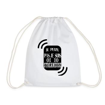 Tshirt femme Je peux pas je suis Streameuse - Sac de sport léger - blanc - Devant