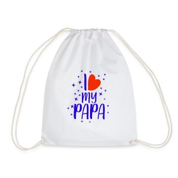 I love my papa dad funny gift - Drawstring Bag - white - Front