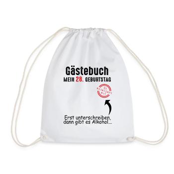 28. Geburtstag Gästebuch 28 Jahre - Turnbeutel - Weiß - Vorne