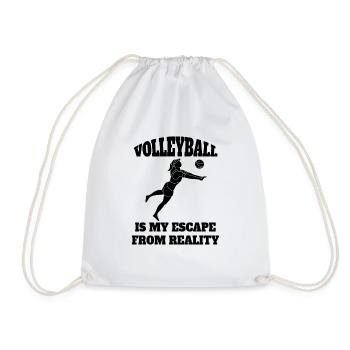 Volleyball Geschenk Beachvolleyball Volleyballer - Turnbeutel - Weiß - Vorne