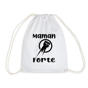 Tshirt femme Maman Forte - Sac de sport léger - blanc - Devant