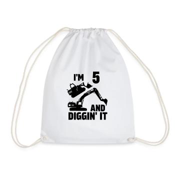 J’ai 5 ans et Diggin' It - Sac de sport léger - blanc - Devant