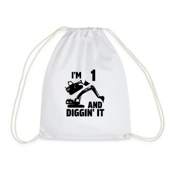 Ich bin 1 und Diggin' It - Turnbeutel - Weiß - Vorne