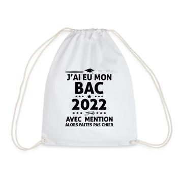 Ideé Cadeau Bachelier Bachelière Bac 2022 humour - Sac de sport léger - blanc - Devant