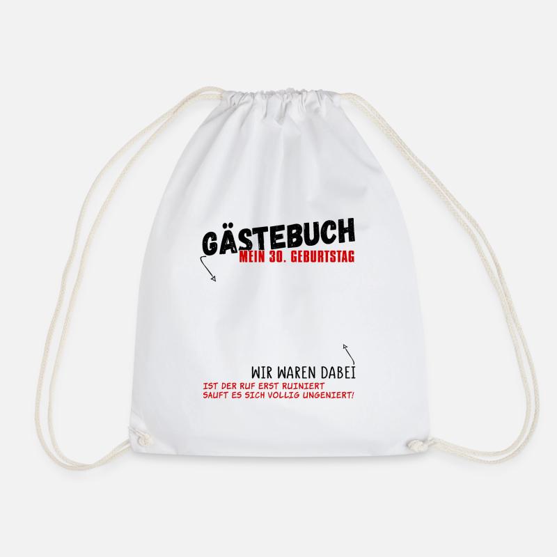 30. Geburtstag Gästebuch 30 Jahre - Turnbeutel - Weiß