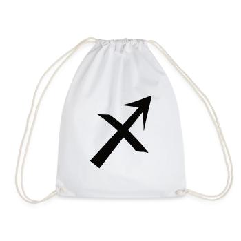 Signe du zodiaque Sagittaire - Symbole du signe du zodiaque - Sac de sport léger - blanc - Devant