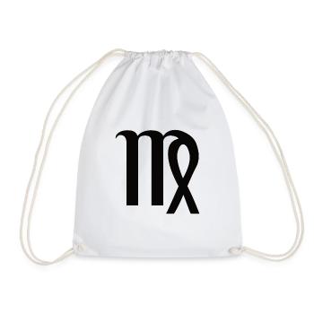 Signe du zodiaque Vierge - Symbole du signe du zodiaque - Sac de sport léger - blanc - Devant