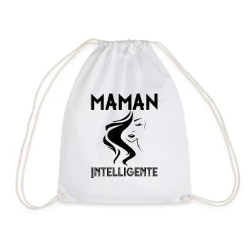 Tshirt femme Maman Intelligente - Sac de sport léger - blanc - Devant