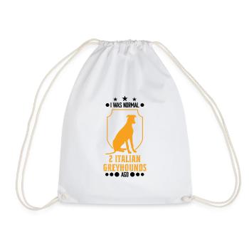 2 Italian greyhounds 2 Italian wind chimes - Drawstring Bag - white - Front