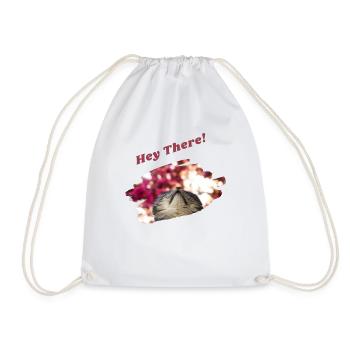 Hey there Cat Cat Saying British Shorthair Fun - Drawstring Bag - white - Front