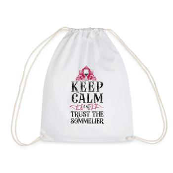 Sommelier Wine Drinking Tasting - Drawstring Bag - white - Front