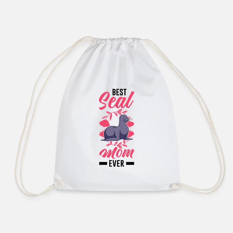 Best Seal Mom Ever Robben Mama - Drawstring Bag - white