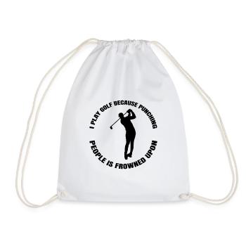 Golf Golfer Golf Club Saying Golf Ball - Drawstring Bag - white - Front