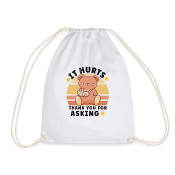 Broken Hand Broken Arm Broken Bones Funny Broken - Drawstring Bag - white - Front