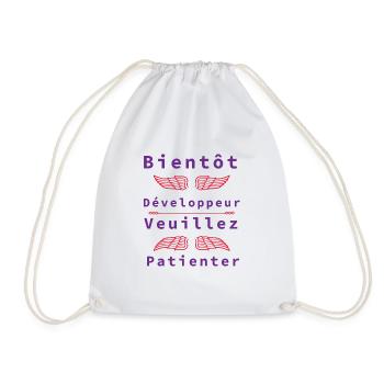 Tshirt homme Bientôt developpeur veuillez patiente - Sac de sport léger - blanc - Devant