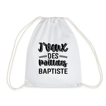 Tshirt homme J'veux des pailletes Baptiste - Sac de sport léger - blanc - Devant
